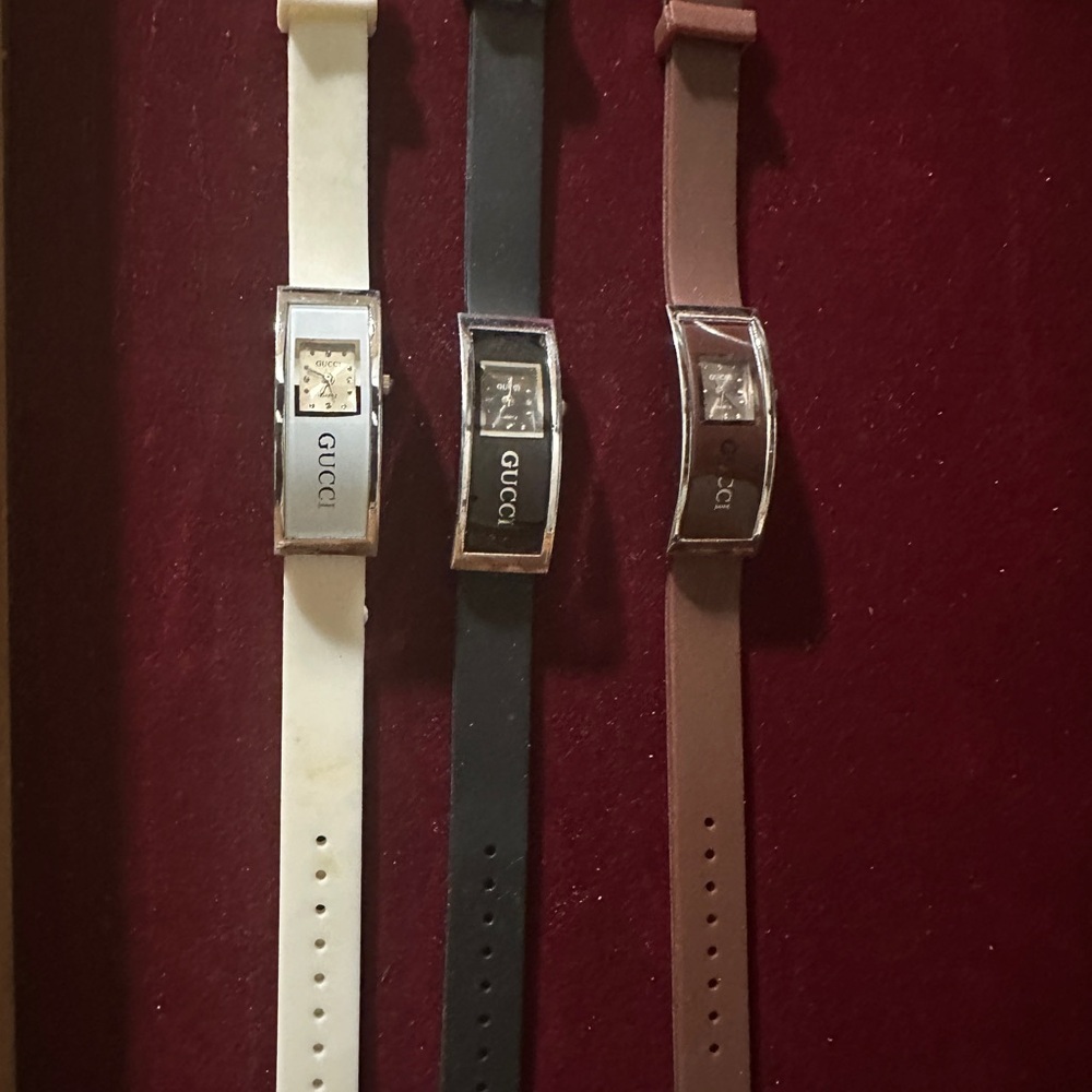 Gucci Women's Watch Trio - Cream, Black, Brown